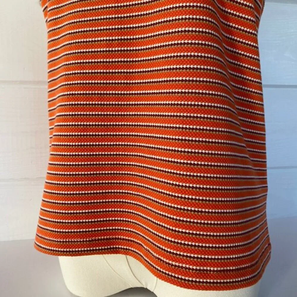 Fall Layering Anthropologie Y2K Halter Top Tank XL Orange Stripe Boho Retro 70s - Picture 9 of 11